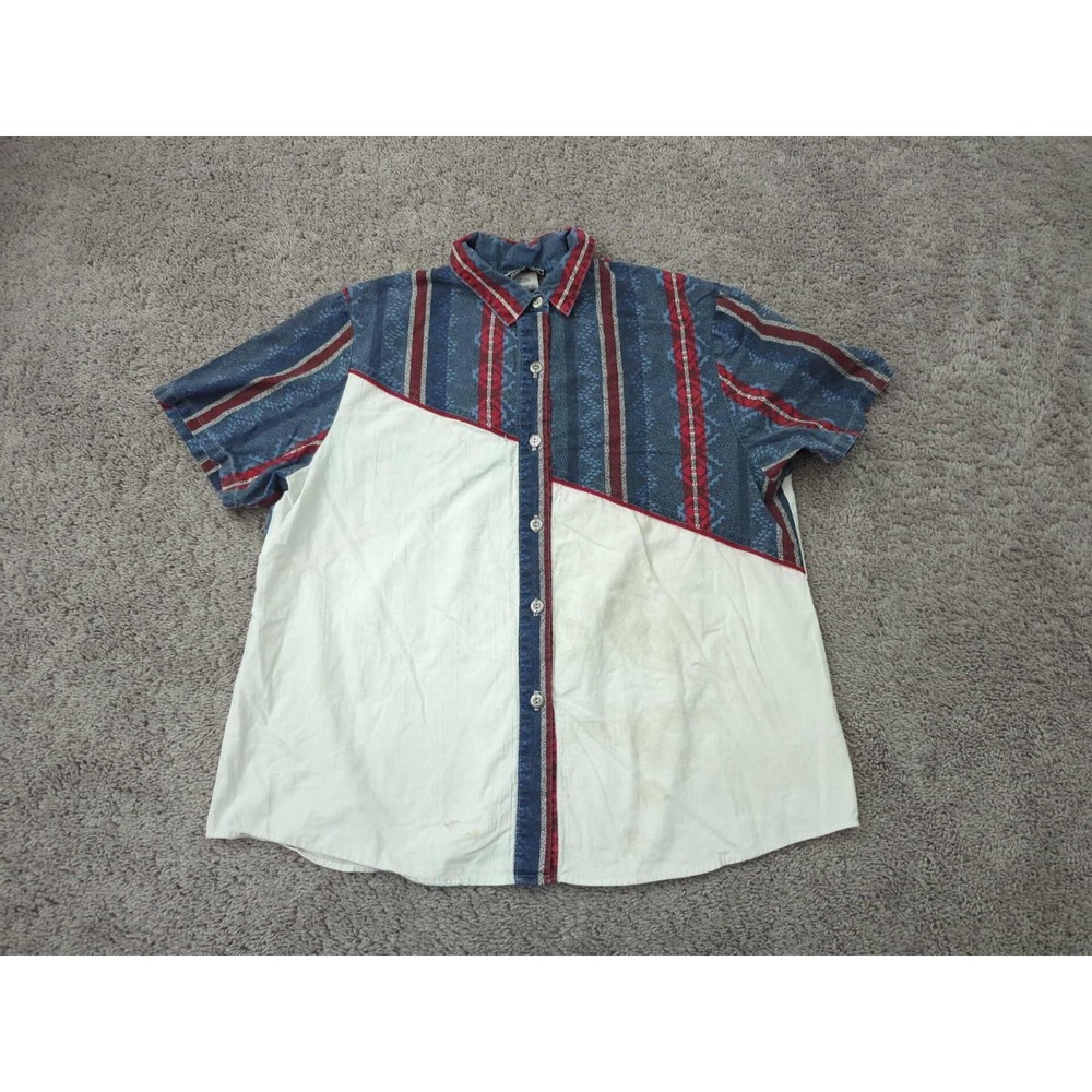 Vintage Ozark Mountain Shirt Womens 20W PLUS Aztec‎ Colorblock Made in USA